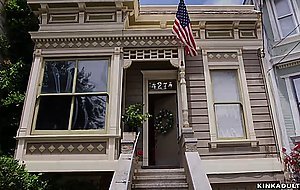 Lesbian couple whip ass to blonde babe