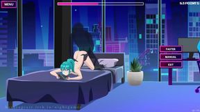 Cute Nightgamer Girl With Socks Enjoying Erotic Anime Action