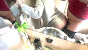 Public Sex! Blonde Teen Sucks Dick With Cum In Mouth On Train