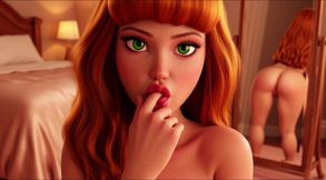 Daphne Blake Sensual Nude Bedroom Tease with Slow Provocative Moves and Direct Eye Contact to You in Cozy Warm Lights