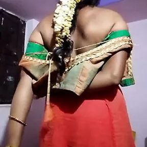 Swetha tamil wife saree strip record video