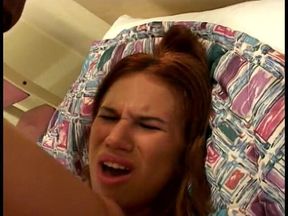 Long black pole pounding hot redhead