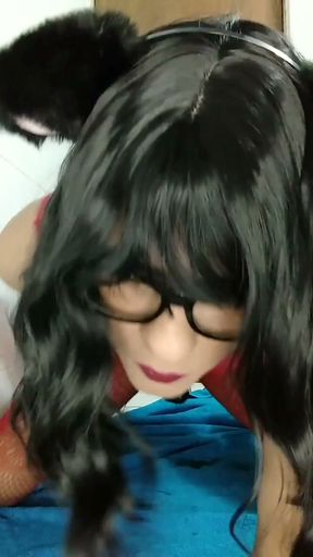 Riding Big Dildo Deep Anal   Clip 3