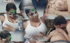 Masked Desi Group Orgy Wild Kiss Boobs Play in Masquerade Party Homemade Fun