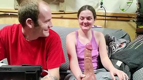 Hot couple tries out the 95 Hismith ejaculating dildo