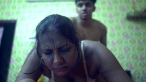 Desi Jhuma Aunty(big boobs)fucking with her step son