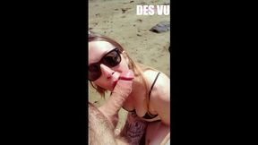 Wife Sucks Cock On The Beach Des Vu Pov Outdoor Public Beach Big Cock Blowjob From Hot Blonde