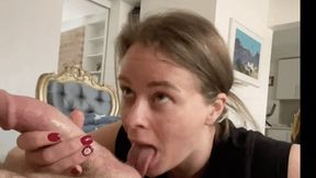 Most enthusiastic cum drinker you've ever seen