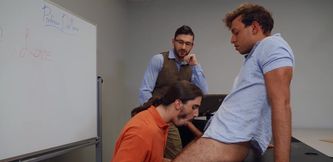 Nuclear nut-busting session with guys taking turns