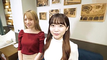 18 year old Japanese beauty. Slender amateur and gal blowjob and threesome, shaved pussy creampie sex. Uncensored, Asian, hentai