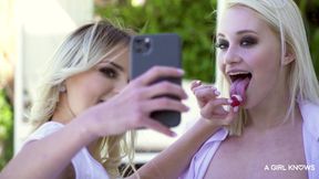 Marilyn's Wild Blonde Lesbian Sparks Wild Outdoor Bliss