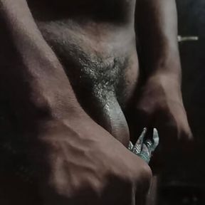 Big black boy desi cock hand job with oiled