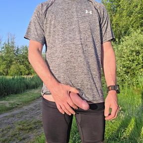 Flashing dick outdoor public