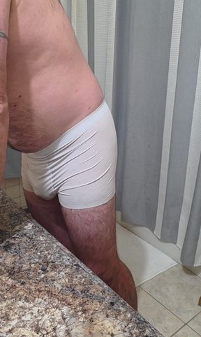 Beary Caught Having a Shave, Stroke & Hot Shower