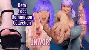 Beta Foot Domination Collection - Losers may only cum to feet - Female Domination, Femdom, Foot Humiliation, Censored with Mistress Mystique Hoops - MP4