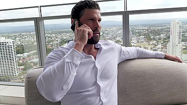 Wealthy real estate tycoon fucks his blonde bimbo secretary on his lunch break