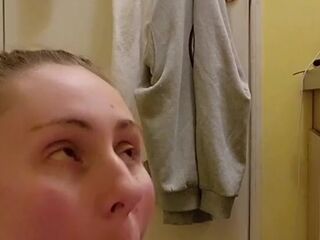 Young Milf Sucks Dick in Strangers Bathroom