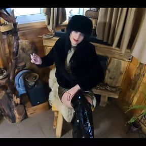 Milfycalla Deep Blow-job While Wearing Fur Coat and Shiny Boots 204