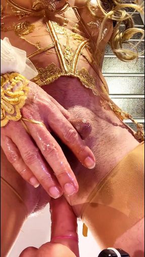 Hot Busty Masturbating Shemale Toys Her Ass