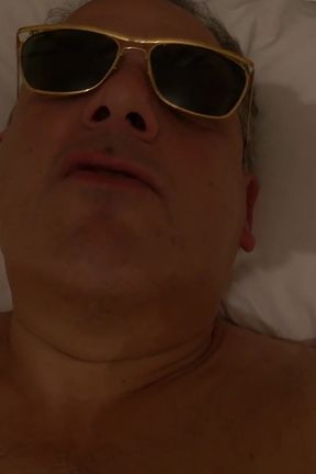 POV Nude Jerk off in Bed Wearing Sunglasses and Yawning
