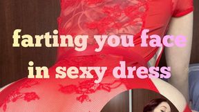 Farting your face in a sexy dress