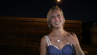 Martin Gun bangs a blonde waitress in public while she creams in his truck