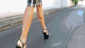 Walking around in black high heel sandals part2 AVI(1280x720)FHD