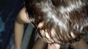 Young twink guy gets a meaty treat-dick for his mouth at public sex club cruising