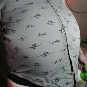 NInja Button Up Shirt Belly Inflation