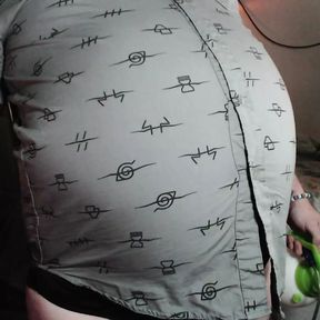 NInja Button Up Shirt Belly Inflation