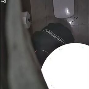 Security Big Dick Piss And Cum in Toilet