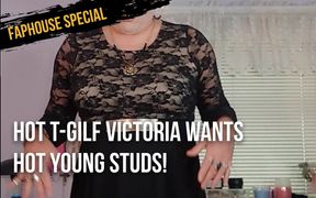 Hot T-gilf Victoria wants hot young studs!