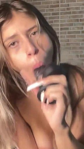 Do You Want to See How I Give a Great Blowjob to My Dildo, Imagining That It Is Your Big and Thick