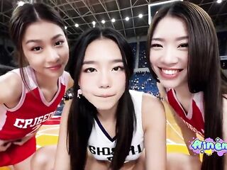 Epic NBA Finals Victory Celebration with Basketball Cheerleaders [AI Generated] Cheerleaders Drilled on the Basketball Court in Front of Spectators