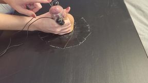 Close up Teasing Cock Massage with Vibrator - Massive Cum