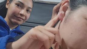 They amuse themselves with my ear