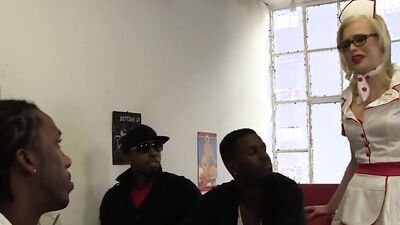Kristy Snow Enjoys an Interracial Gangbang