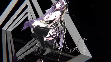 Elf VTuber Striptease Until Naked in Hentai MMD