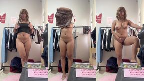 casi me descubren en el probador de ropa.