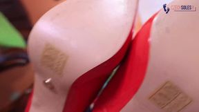 Goddess and her shoe licking loser of a slave (shoe worship, high heels, femdom feet, foot domina)