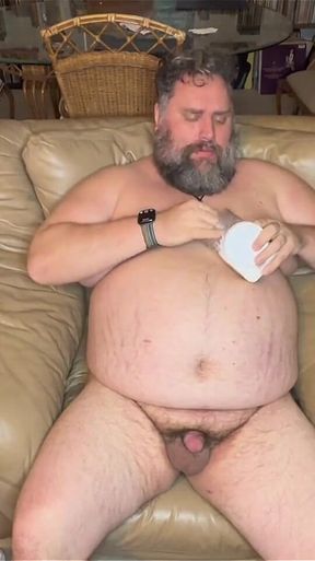 Relaxing with a Cold One and a Hot Cock