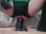 Huge titan dildo, no warm up...