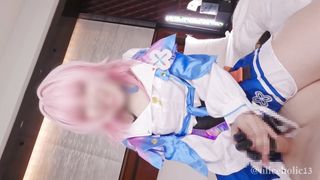 Honkai Star Rail March 7th Cosplaying Femdom handjob cumshot video.