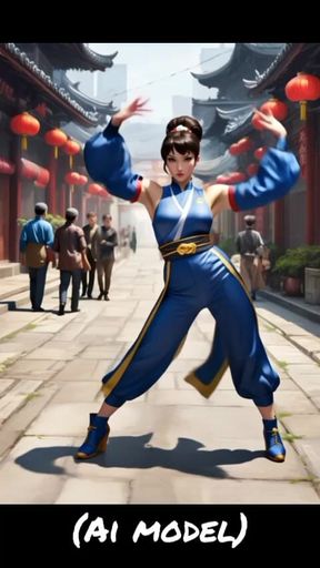 Kung fu Chinese girl dance (Ai model)