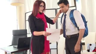 Tattooed teacher is having a sex lesson with an Indian student