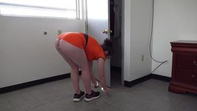 showing off her anus