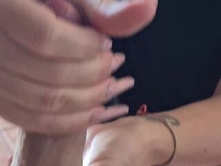 Wife jerking shlong proudly