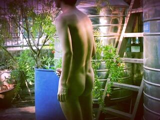 BkkNun - Solo on My Rooftop Garden - no cum - Almost Caught Masturbating