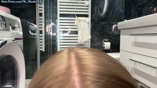 Blowjob bathroom POV feel it how I make you cum hard