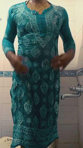 Hottest bath in transperent dress and black bikini